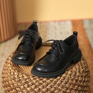 Black Lace-Up Oxford Shoes